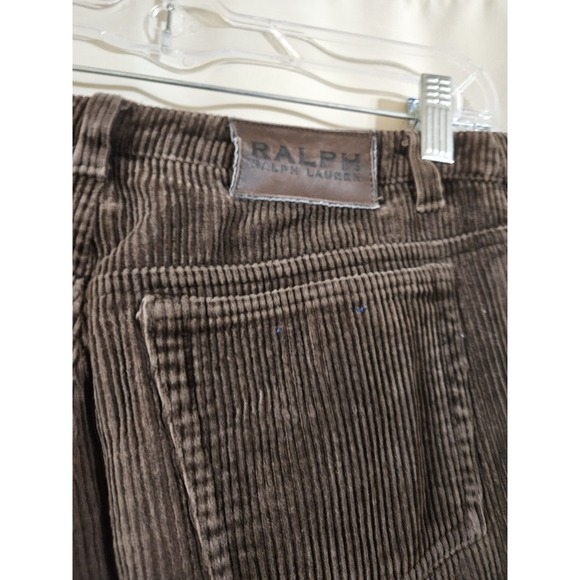 Vintage Ralph Lauren Dark Brown Cotton Corduroy‎ Pants Size 0 Y2K 90s Bootcut - Picture 4 of 6